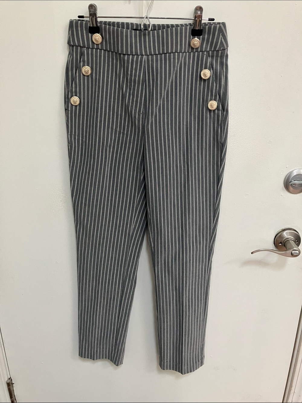 Pinstripe Sailor Button Trousers